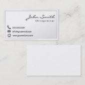 Moderne weiße Grenzchiropraktor-Visitenkarte Visitenkarte (Vorne/Hinten)