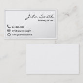 Moderne weiße Grenzrechtsanwalts-Visitenkarte Visitenkarte (Vorne/Hinten)