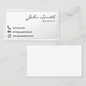 Moderne weiße Grenzreisekarte Visitenkarte (Vorne/Hinten)