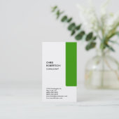 Moderne, weiße Grüne attraktive Visitenkarte (Stehend Vorderseite)
