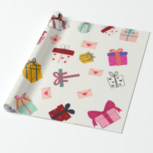 Moderne weiße gürtelige Bithday Geschenkpapier