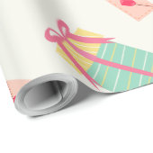 Moderne weiße gürtelige Bithday Geschenkpapier (Rolleneckpunkt)