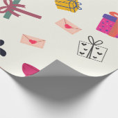 Moderne weiße gürtelige Bithday Geschenkpapier (Ecke)