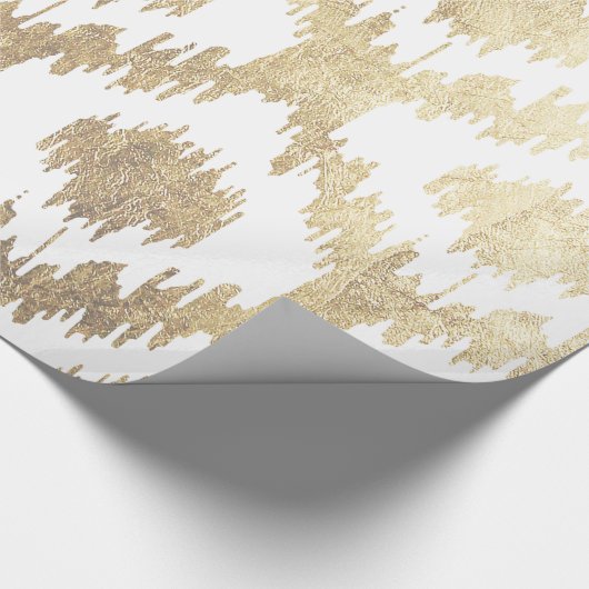 Moderne weiße Hand gezeichnetes ikat Geschenkpapier (Ecke)