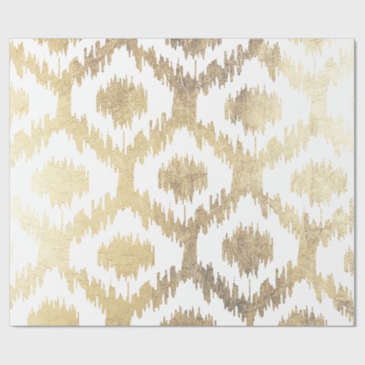 Moderne weiße Hand gezeichnetes ikat Geschenkpapier (Flach)