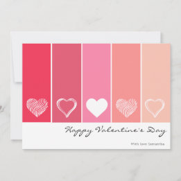 Moderne weiße Herzen Rot und Rosa ombre Valentine Feiertagskarte