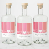 Moderne weiße Herzen Rot und Rosa Streifen Valenti Alkoholflaschenetikett (Flaschen)