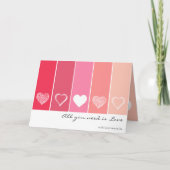 Moderne weiße Herzen Rot und Rosa Streifen Valenti Karte (Vorderseite)