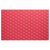 Moderne weiße Herzen, roter Hintergrund, Stoff (Yard (91,4 cm))