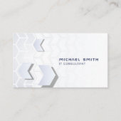 Moderne weiße Hi-Tech-futuristische geometrische F Visitenkarte (Vorderseite)