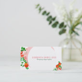 Moderne, weiße Hintergrundbilder und rosa Rosen Visitenkarte (Stehend Vorderseite)