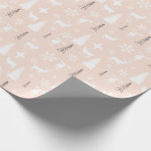 Moderne weiße Hirschwaldmuster Geschenkpapier (Ecke)