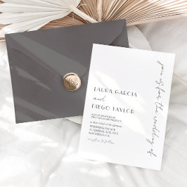 Moderne Weiße Hochzeit Einladung