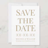 Moderne Weiße Hochzeit Save The Date (Vorderseite)