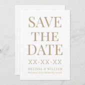 Moderne Weiße Hochzeit Save The Date (Vorne/Hinten)