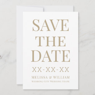 Moderne Weiße Hochzeit Save The Date