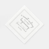 Moderne weiße Hochzeit Süß Unterwegs Serviette (Ecke)