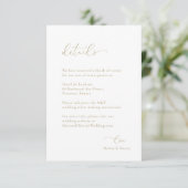 Moderne, weiße Hochzeitsanlage in minimalistischem Einladung (Stehend Vorderseite)