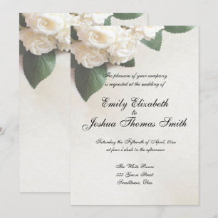 Moderne weiße Hochzeitseinladungen anpassbar Einladung