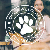 Moderne weiße Hunde Willkommen Haustier Friendly S Fensteraufkleber