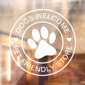 Moderne weiße Hunde Willkommen Haustier Friendly S Fensteraufkleber