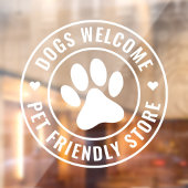 Moderne weiße Hunde Willkommen Haustier Friendly S Fensteraufkleber