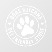 Moderne weiße Hunde Willkommen Haustier Friendly S Fensteraufkleber (Blatt)