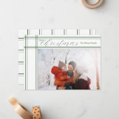 Moderne (weiße) Karierte Weihnachtskarte Mitteilungskarte (Vorderseite/Rückseite Beispiel)