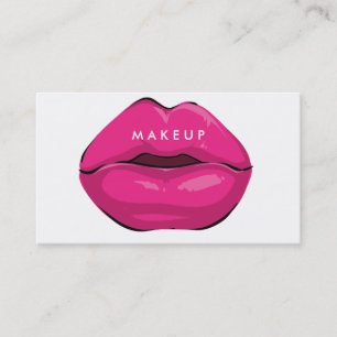 Moderne weiße Karte mit rosa Lippenmake-upkünstl