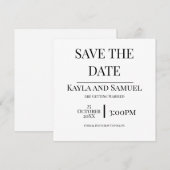 Moderne Weiße Karte zum Ankündigen des Hochzeitste (Vorne/Hinten)