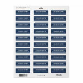 Moderne, weiße Linien dunkelblaue Rücksendeadresse (Vorne)