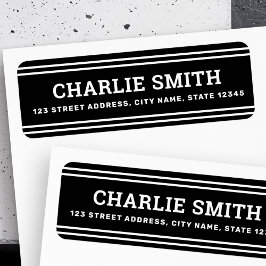 Moderne, weiße Linien, schwarze Rücksendeadresse