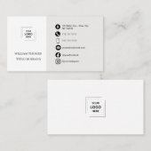 Moderne weiße Logo-Branding-Identität Stil Visitenkarte (Vorne/Hinten)