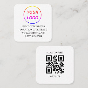 Moderne weiße Logo-QR-Code-Scan-Website-Quadratisc Quadratische Visitenkarte