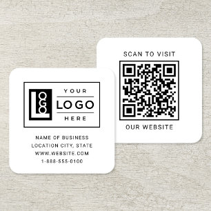 Moderne Weiße Logo QR-Code-Scan-Website Quadratische Visitenkarte