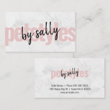 Moderne, weiße Marmor Blush Pink Petstile.