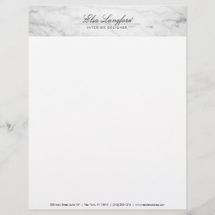 Moderne weiße Marmor-Luxus-Designer-Briefkopf Briefkopf