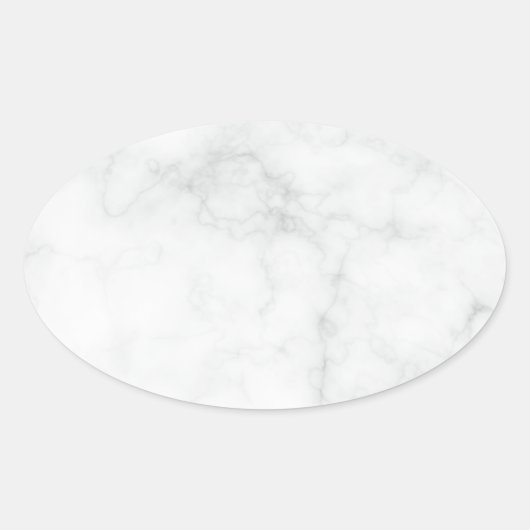 Moderne weiße Marmor Ovaler Aufkleber (Vorderseite)