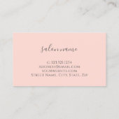 Moderne, weiße Marmor- und rosa Typografie-Nägel Visitenkarte (Rückseite)