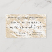 Moderne weiße MarmorgoldGlittertypographie Rabattkarte (Rückseite)