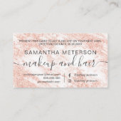 Moderne weiße MarmorRosengoldGlittertypographie Rabattkarte (Rückseite)