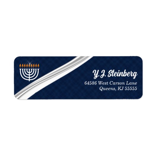 Moderne weiße Menorah und Blue Hanukkah-Adresse (Vorne)