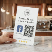 Moderne Weiße Minimalistische Facebook-QR-Code-Übe Sockelschild