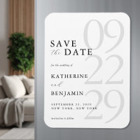Moderne weiße minimalistische Hochzeit - Termin vo