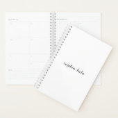 Moderne weiße minimalistische Monogramm-Gestaltung Planer (Anzeige)