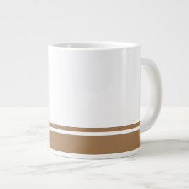 Moderne weiße Mocha-braune Unterruderstreifen Jumbo-Tasse