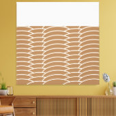 Moderne, weiße Mocha Brown Flip Art Deco Waves Leinwanddruck (Insitu (Wohnzimmer))