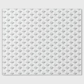 Moderne weiße Monogramm-Initialen quadratisch Geschenkpapier (Flach)