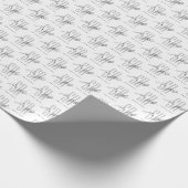 Moderne weiße Monogramm-Initialen quadratisch Geschenkpapier (Ecke)