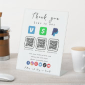 Moderne weiße Multi QR Code Paypal Venmo Cash App Sockelschild (In SItu)